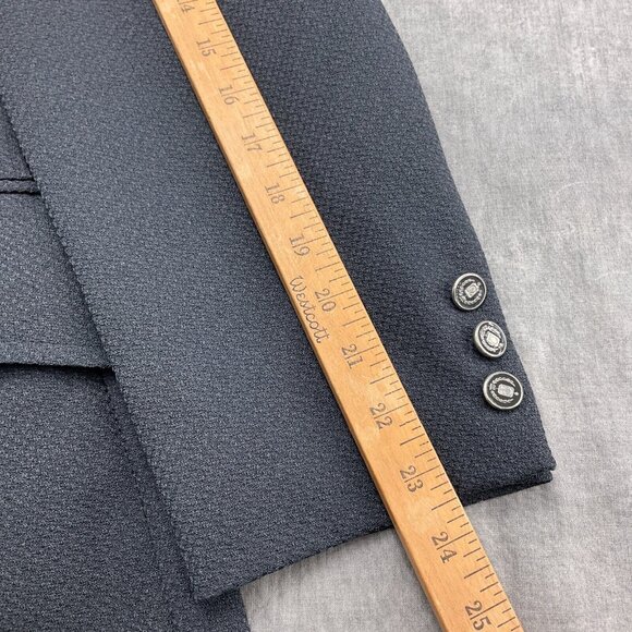 JCPenney Blazer Men 36 Gray Poly Texture Knit 60s 70s Suit Jacket VTG‎ USA - Picture 6 of 15